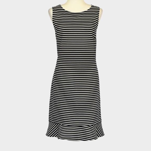 LAND'S END Women's Sleeveless Stripe Sheath Dress Size 12 - Picture 1 of 9